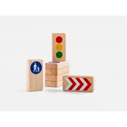 Waytoplay houten verkeersborden (8-delig)