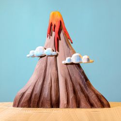 Houten vulkaan, lava en wolken set, Bumbu toys 11699