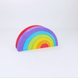 Houten dubbelzijdige regenboog rainbowbow klein, Bajo 78710