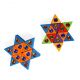 Houten gekleurde driehoek-blokken set groot (54 stuks), Bauspiel 0186
