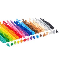 PIXIO basiskleuren - 16 Magnetische blokjes van 1 kleur (16 soorten)