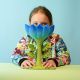 Houten grote blauwe bloem, Bumbu toys 16898