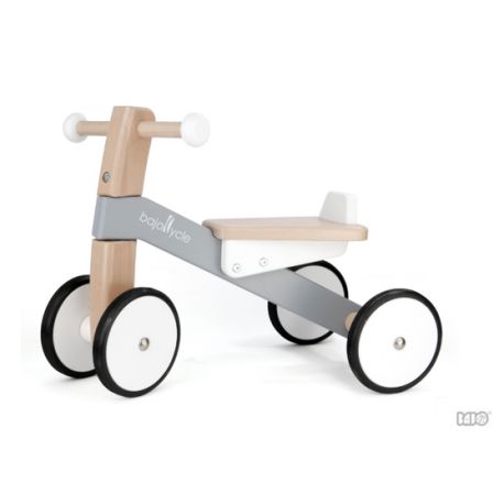 Geld rubber Banyan het is mooi Bajo 53710W - Houten loopfiets tricycle grijs-wit vanaf 1 jaar