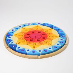 Mandala puzzel zon met glitterstenen, grimms 43084