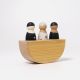 3 Regenboogvrienden in een boot zwart wit, Grimms 93000