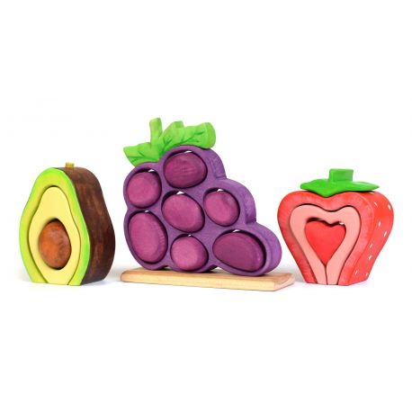 Bumbu toys avocadp, druiven en aardbei set (3 stuks)