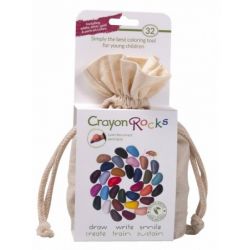 Set van 32 sojawas krijtjes in een katoenen zakje, Crayon Rocks