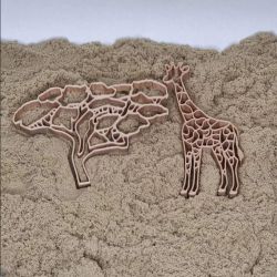 Grennn boom en giraffe uitstekers (Afrika)