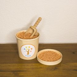 Vrijspel bamboe bakje met 250 gram speelrijst (bruin)