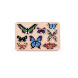 Houten vlinder wereld & puzzel (8 vlinders), Bajo 97360