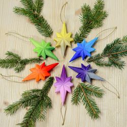 Houten kerst sterren decoraties, Bumbu toys 9473
