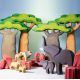 Set van 2 olifanten met savanne stenen, Bumbu toys 5104