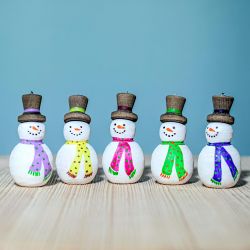 Houten sneeuwpoppen set, Bumbu toys 9486